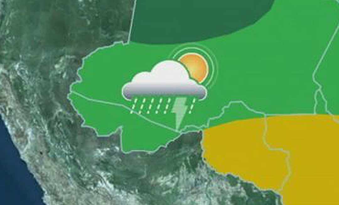 Previsão de chuvas intensas em todo o Acre nesta quinta-feira