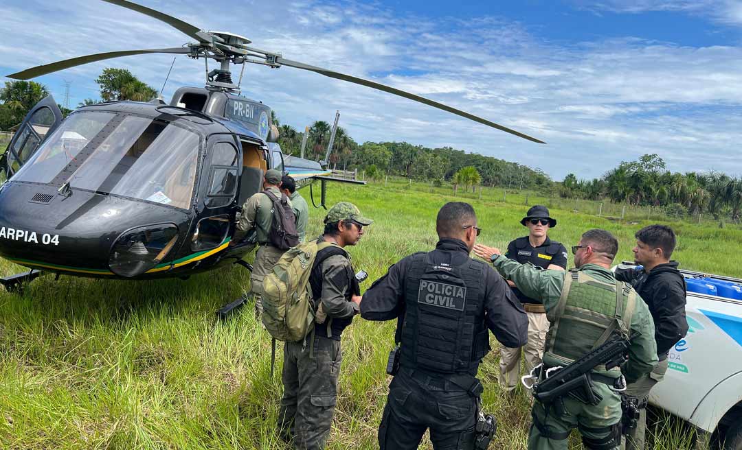 Com auxílio de helicóptero, Polícia Civil prende homem que tentou matar companheira e filha na zona rural de Cruzeiro do Sul