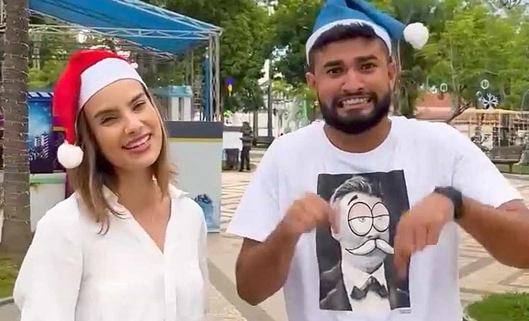 Prefeitura de Rio Branco publica vídeo perguntando se internautas preferem Papai Noel azul ou vermelho