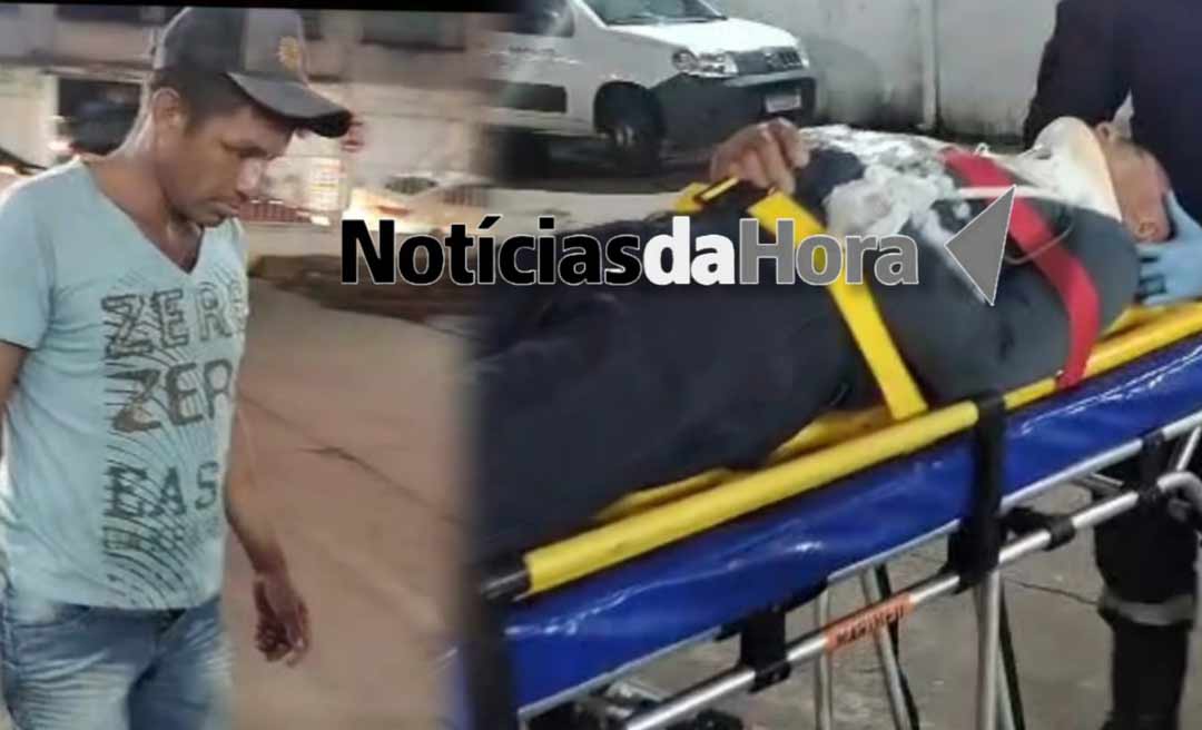 Cheio do álcool, homem tenta atravessar a BR-364, é atropelado por moto e vai parar no Pronto-Socorro