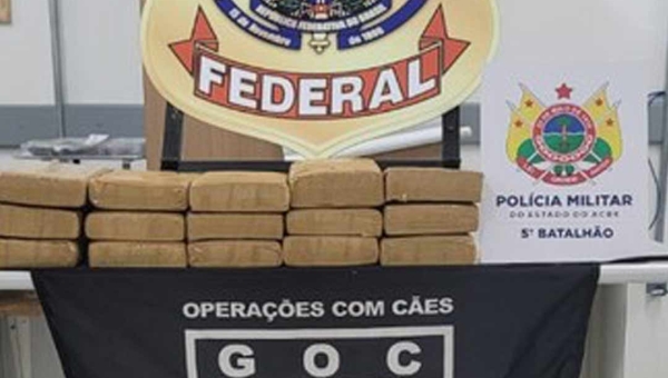 Após denúncia anônima, Polícia Federal apreende 20 quilos de drogas em Brasiléia