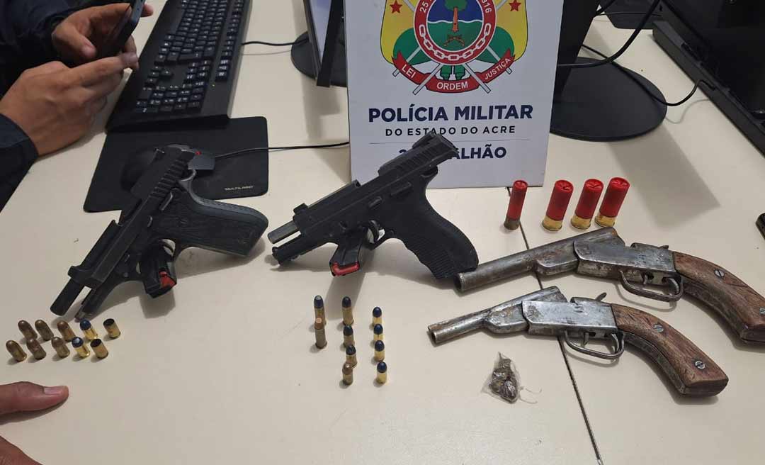 Em uma noite, Polícia Militar apreende cinco armas de fogo no 2° distrito de Rio Branco