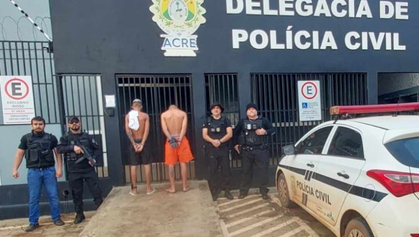 Polícia Civil prende homens suspeitos de homicídios ocorridos em Senador Guiomard