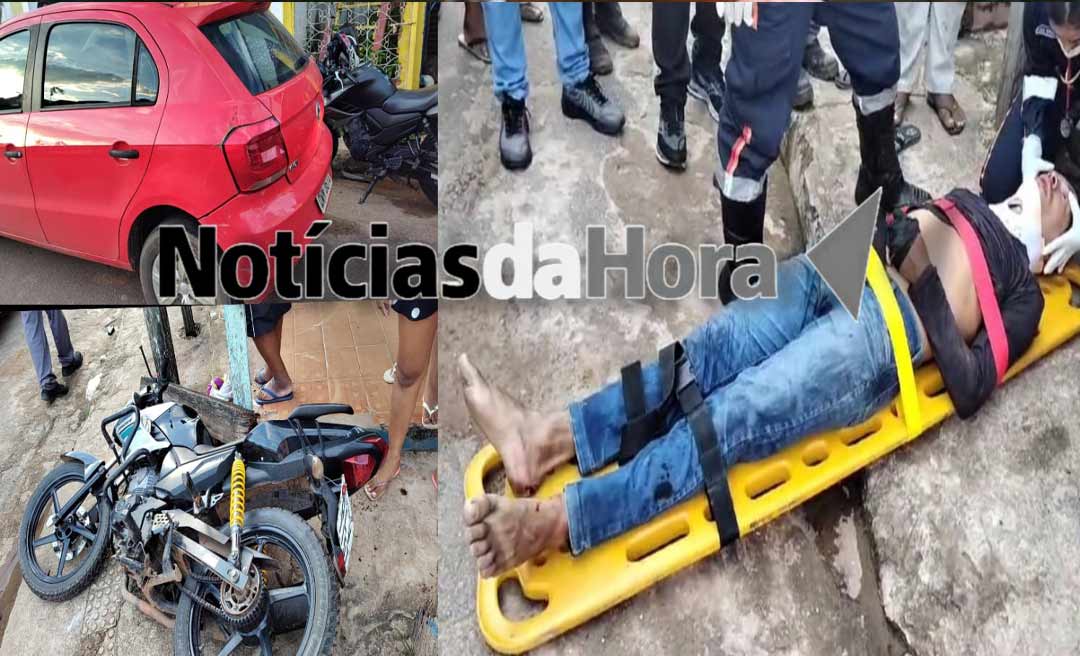 Motociclista sofre traumatismo em rua do bairro Esperança após colidir contra veículo