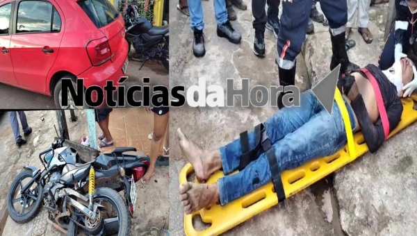 Motociclista sofre traumatismo em rua do bairro Esperança após colidir contra veículo