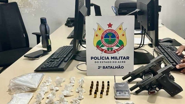 Polícia Militar apreende mais três armas de fogo e drogas no Segundo Distrito