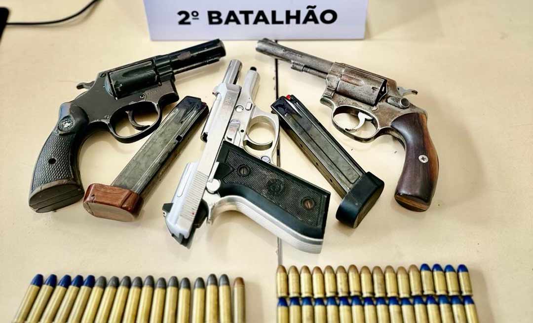 Polícia Militar apreende armas de fogo e evita crimes no Loteamento Praia do Amapá em Rio Branco