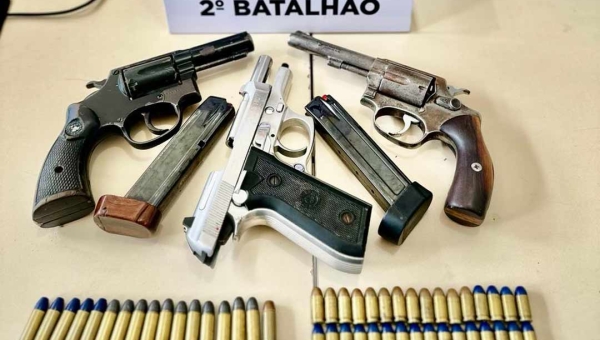 Polícia Militar apreende armas de fogo e evita crimes no Loteamento Praia do Amapá em Rio Branco