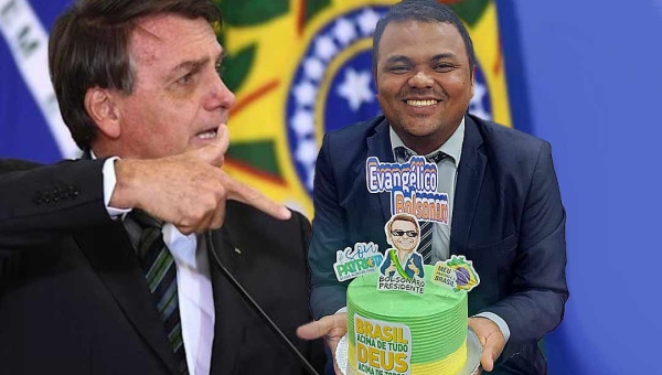 No Acre, fã de Bolsonaro comemora aniversário com bolo decorado com foto do ex-presidente