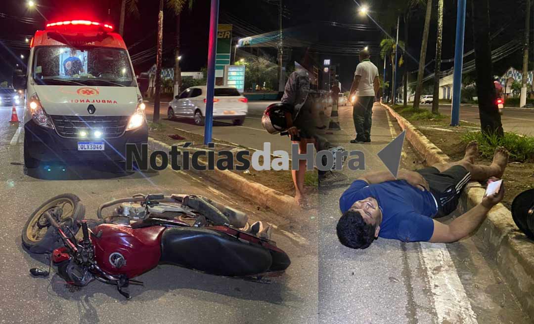 Colisão entre motocicletas deixa duas pessoas feridas na Avenida Ceará, em Rio Branco