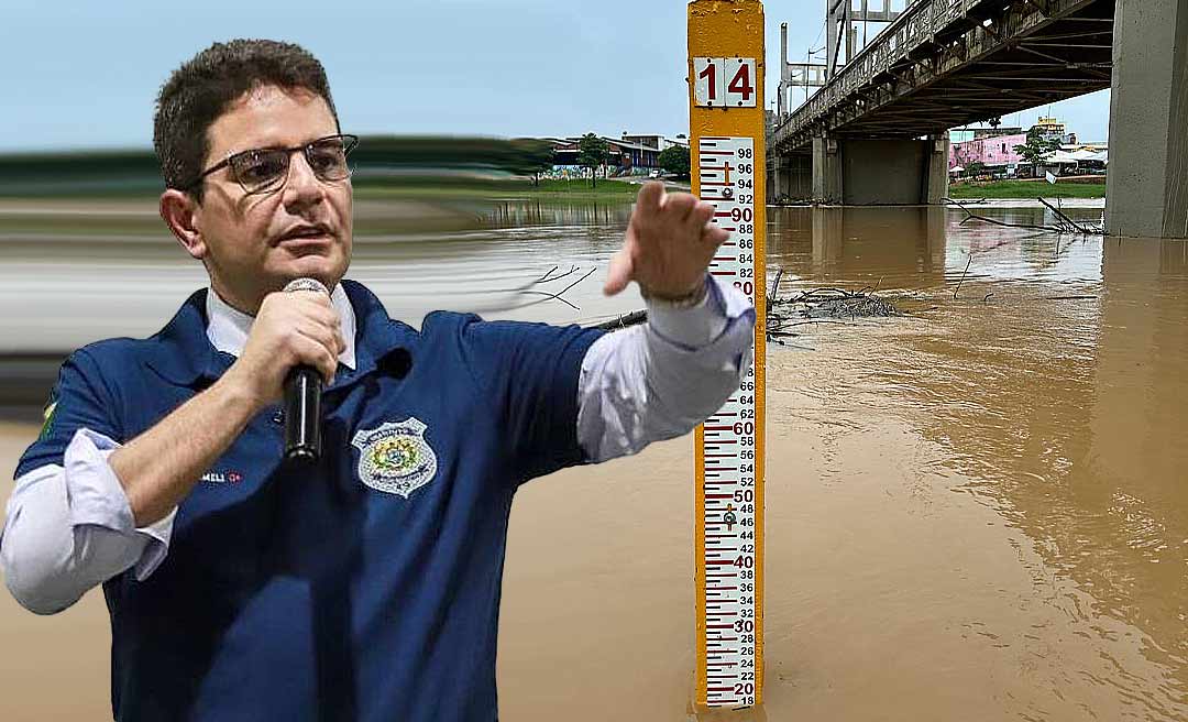 Com rio Acre a poucos centímetros da cota de alerta na capital, Gladson lança plano de contingência