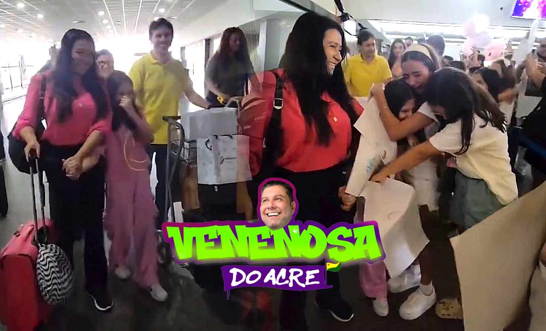 Beatriz, filha do deputado federal Eduardo Velloso, é curada e é recebida com festa no aeroporto de Rio Branco