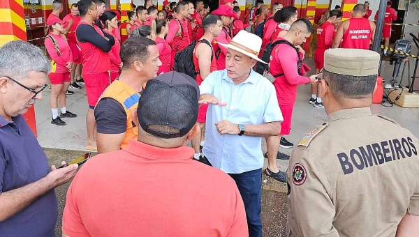 Bocalom verifica situação do Rio Acre, visita Parque de Exposições e Corpo de Bombeiros