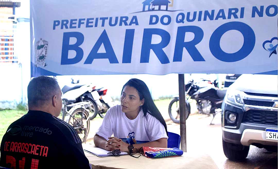 Em Senador Guiomard, prefeita Rosana Gomes leva gabinete ao bairros e faz atendimento à população ao ar livre