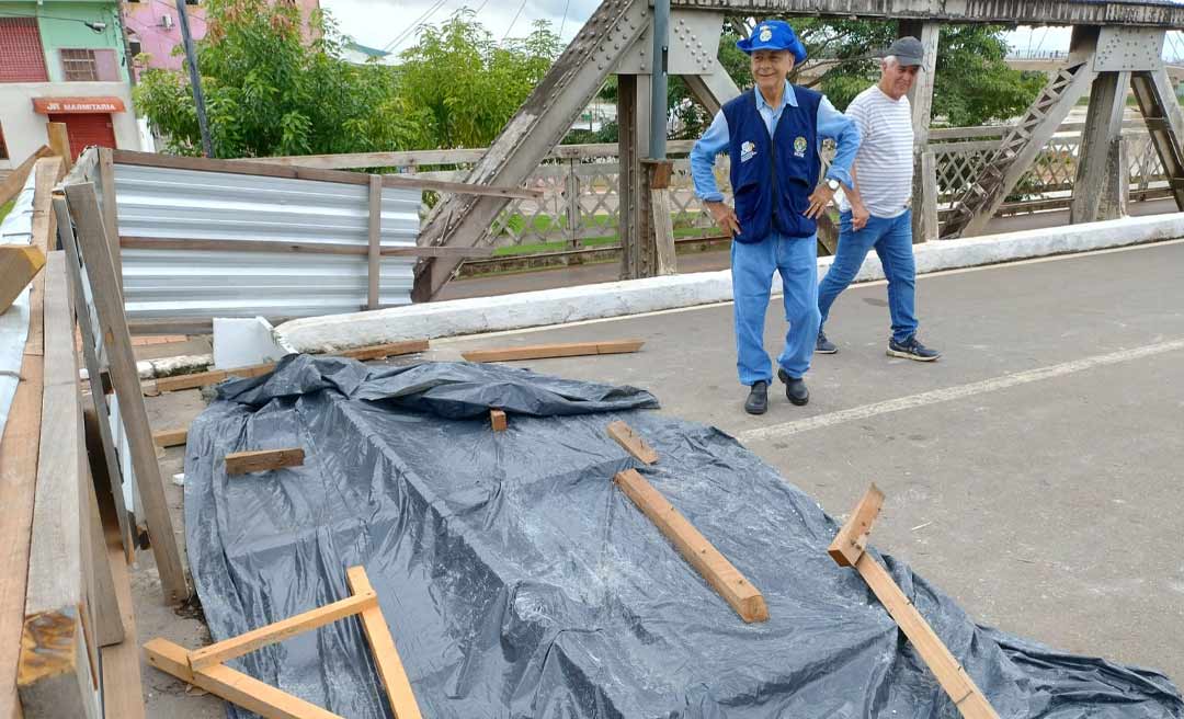 Ladrões furtam pó de brita usado na reforma da Ponte Metálica em Rio Branco