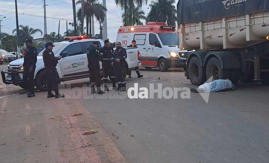 Trabalhador tem cabeça esmagada por caminhão na Avenida Sobral