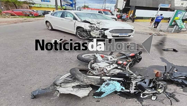 Motociclista colide com carro e fica gravemente ferido em Rio Branco