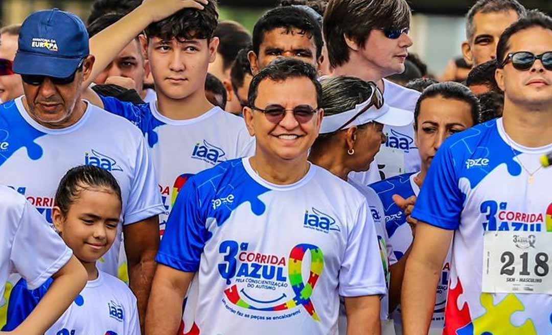 Presidente da Aleac prestigia 3ª Corrida Azul e destaca importância da inclusão de pessoas com autismo