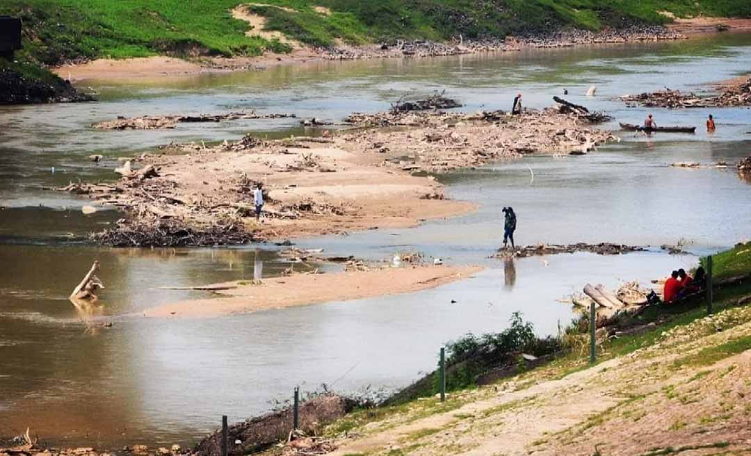 Com 2,88 metros, nível do Rio Acre na Capital é o menor no mesmo período em 10 anos