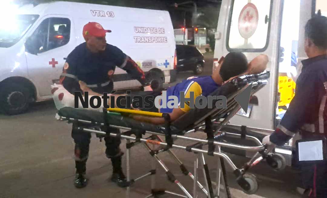 Em atitude covarde, motorista de veículo atropela motociclista e o deixa agonizando na Jarbas Passarinho