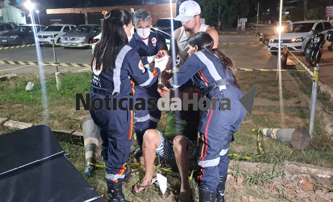 Após tomar umas e outras, idoso sofre acidente ao cair da bicicleta no Distrito Industrial