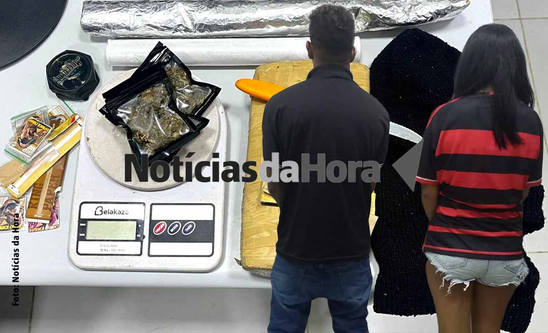 PMs da Força Tática prendem casal do tráfico no bairro Tancredo Neves