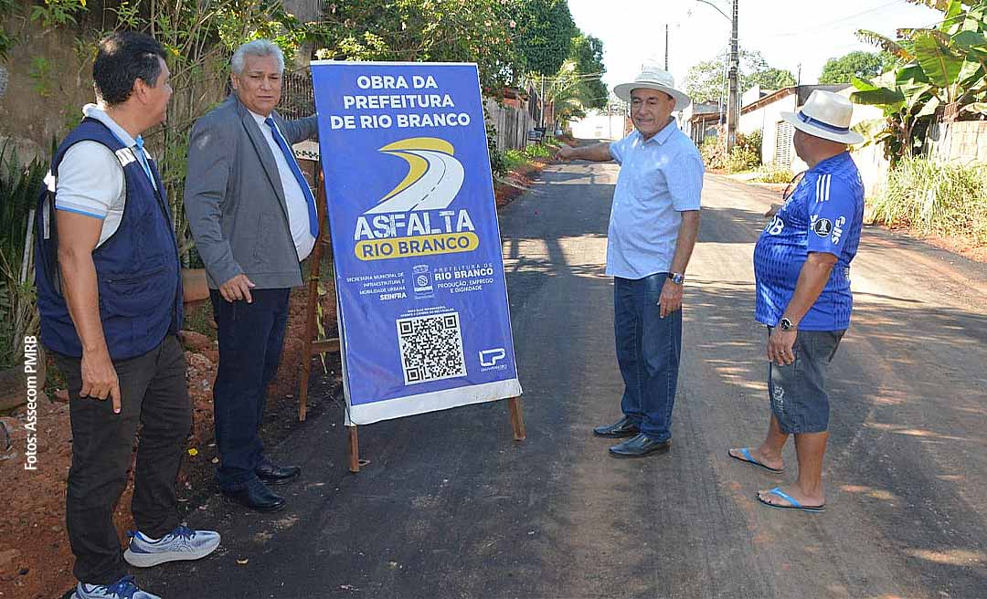 Prefeito Bocalom visita obras do Programa Asfalta Rio Branco no bairro Laélia Alcântara