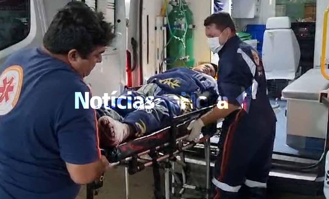 Grave acidente na BR-364 deixa motociclista com fratura exposta