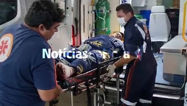 Grave acidente na BR-364 deixa motociclista com fratura exposta