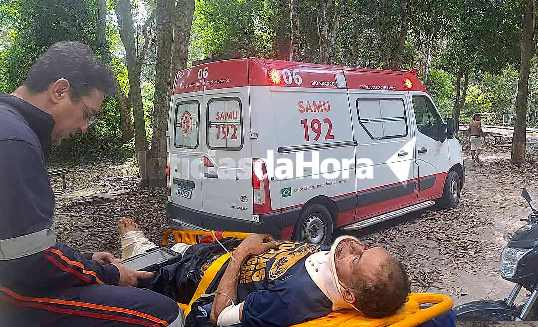 Homem é brutalmente espancado em região de mata e é levado ao PS da Capital com fratura exposta