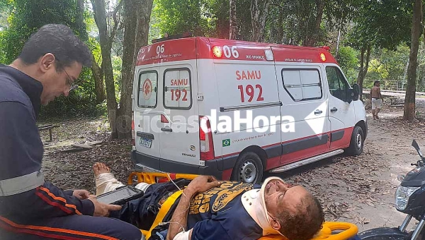 Homem é brutalmente espancado em região de mata e é levado ao PS da Capital com fratura exposta