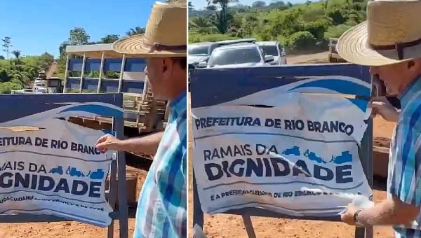 No Barro Alto, Bocalom diz que adversários destroem placas de obras da prefeitura por “inveja”