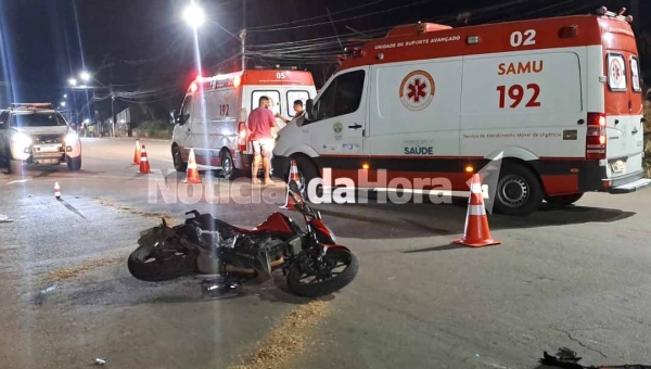 Militar de Rondônia faz manobra proibida e deixa motociclista com o pé dilacerado na Capital acreana