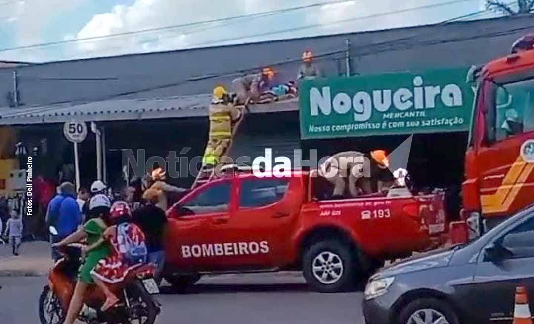 Homem é vítima de choque elétrico após subir em telhado de comércio no Apolônio Sales