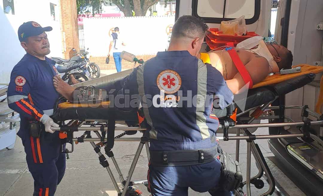 Trabalhador sofre queda grave em acidente de trabalho no Bairro Vila Acre, em Rio Branco