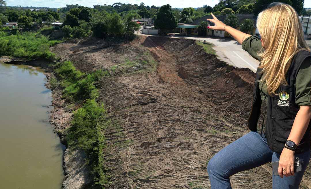 Deracre vistoria obras da Orla do Rio Acre em Brasileia