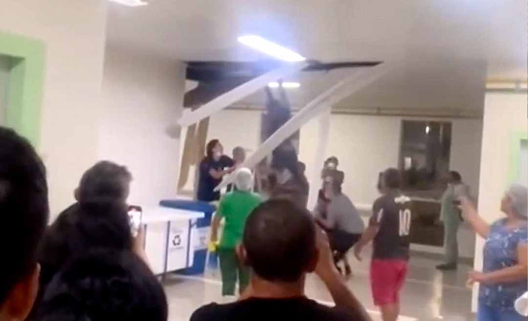 Paciente em surto entra no forro de UPA e acaba resgatado por servidores da unidade de Saúde; veja o vídeo