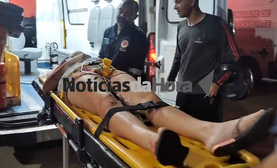 Mulher é vítima de atropelamento no bairro Vila Acre; vítima sofreu um corte na cabeça