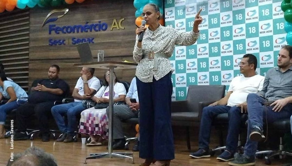 Em palestra no Acre, Marina pede que aliados trabalhem para eleger Marcus Alexandre; emedebista não compareceu a evento