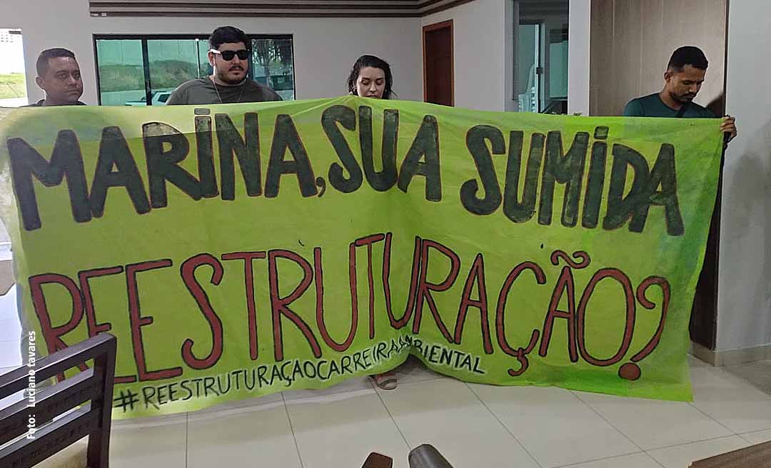 Em greve, servidores do Ibama recebem Marina no Acre com protesto: “Marina, sua sumida. Reestruturação?”