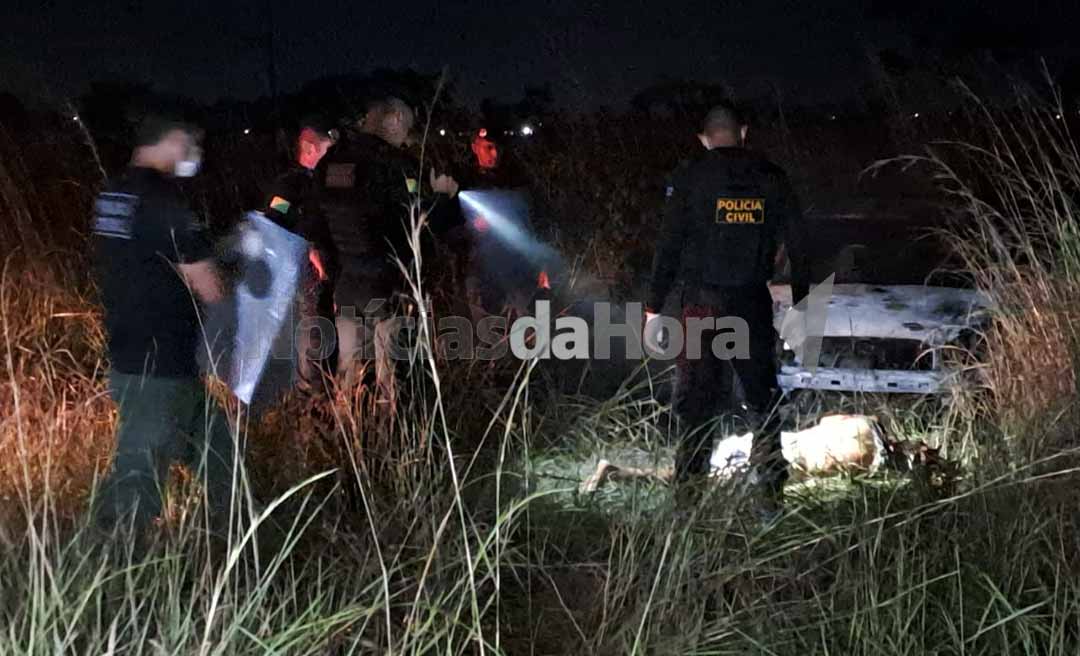 Corpo é encontrado carbonizado ao lado de carro em chamas no 2⁰ Distrito de Rio Branco