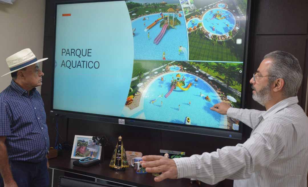 Prefeito de Rio Branco se reúne com empresa e recebe primeiro esboço do Parque Cidade da Criança