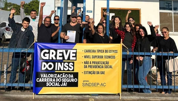 Servidores do INSS de Rio Branco entram em greve por tempo indeterminado; atendimentos agendados seguem normalmente