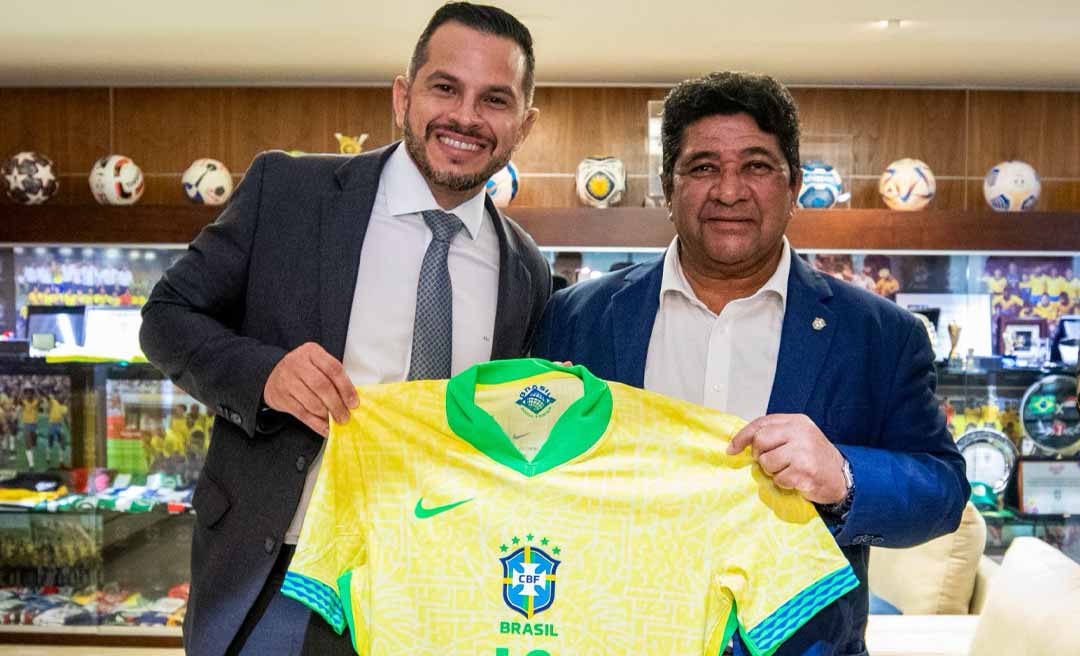 Após tomar posse no STJD, Rodrigo Aiache se reúne com presidente da CBF Ednaldo Rodrigues