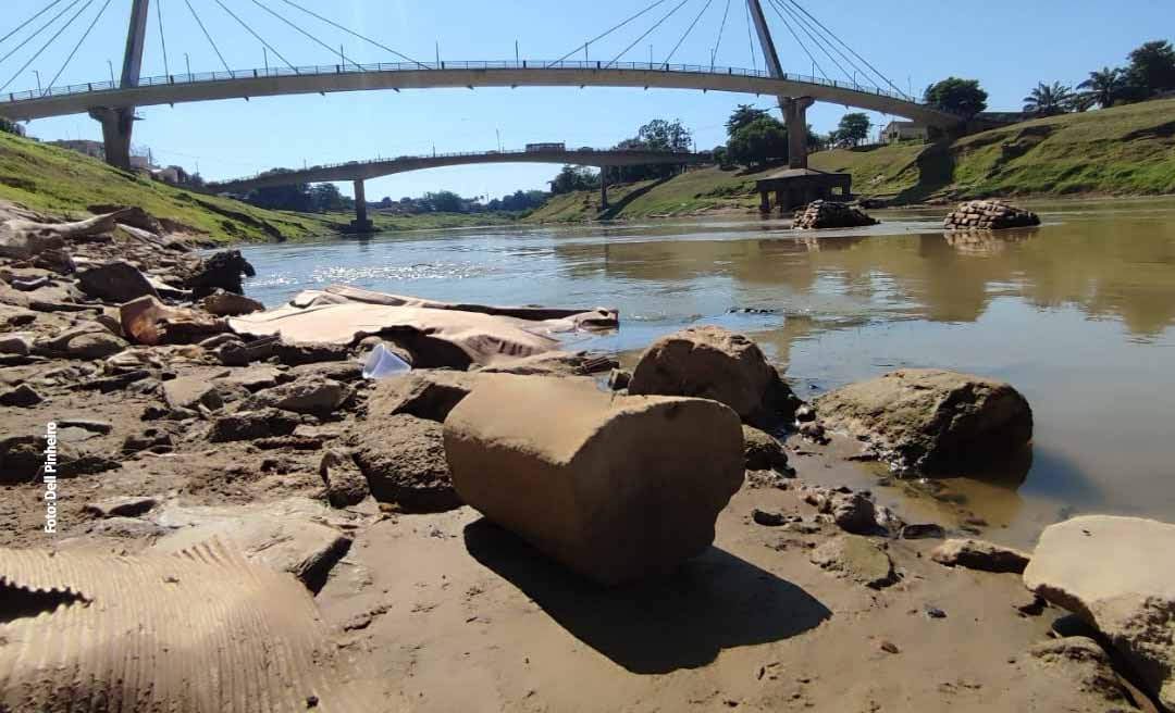 Rio Acre pode atingir menor nível da história em RB; Defesa Civil alerta que situação pode se agravar em duas semanas