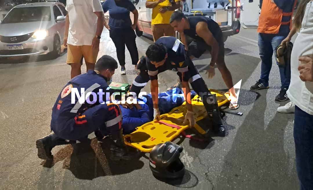 Colisão entre carro e moto em Rio Branco deixa motociclista ferido; vice-prefeita de Rio Branco estava no veículo