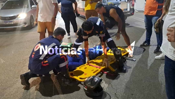 Colisão entre carro e moto em Rio Branco deixa motociclista ferido; vice-prefeita de Rio Branco estava no veículo