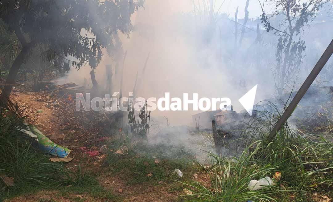 Homem ateia fogo em terreno de propriedade da prefeitura de Rio Branco