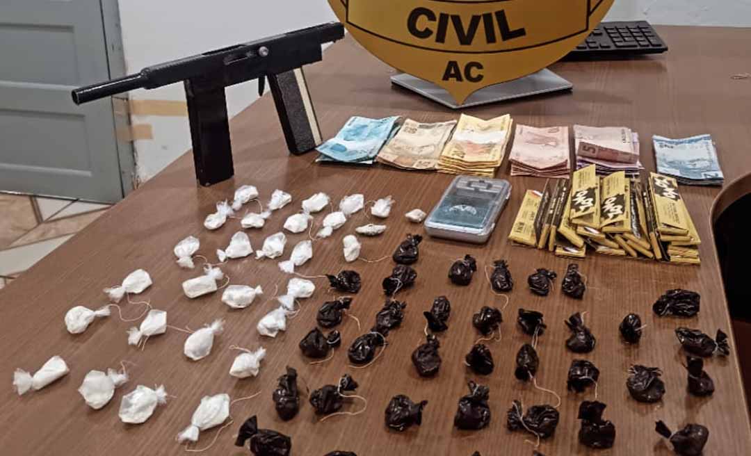 Polícia prende dupla suspeita tráfico de drogas e posse ilegal de arma de fogo na cidade do Bujari