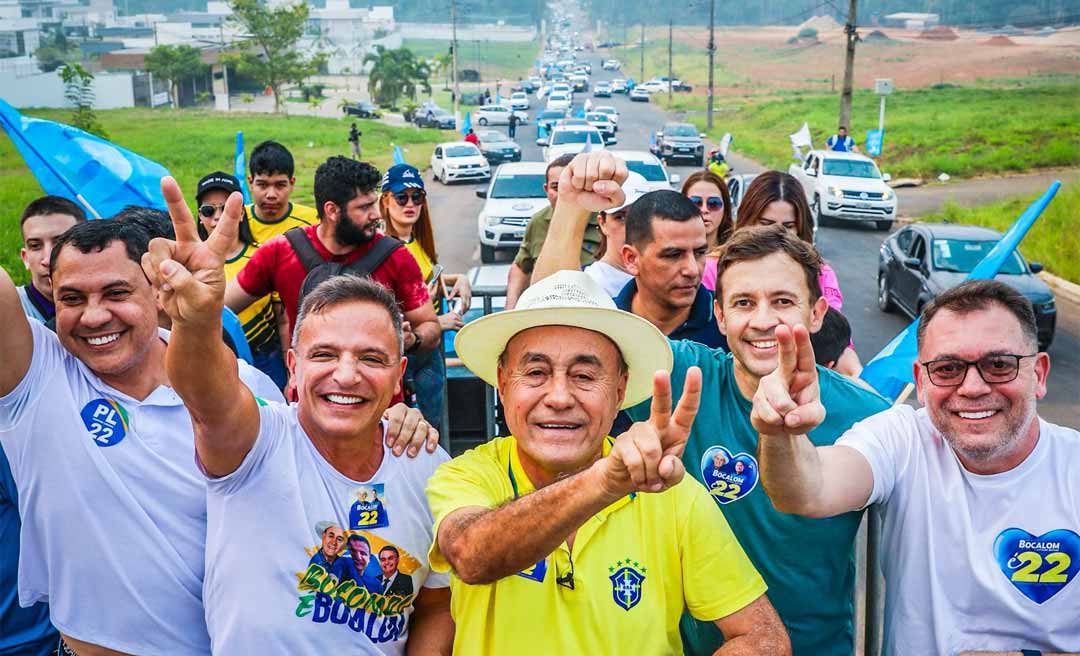 Em mais uma Mega Carreata 22, Bocalom e Alysson são recebidos em clima de festa na regional do Calafate